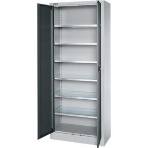 Schäfer Shop Select Materialschrank MSI 2409, Stahl, 6 Fachböden, B 950 x T 400 x H 1935 mm, weißaluminium/anthrazitgrau Schäfer Shop Select Materialschrank MSI 2409, Stahl, 6 Fachböden, B 950 x T 400 x H 1935 mm, weißaluminium/anthrazitgrau