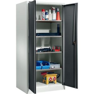 Schäfer Shop Select Materialschrank MSI 2509 S, verstärkte Ausführung, bis 100 kg/Fachboden, B 950 x T 500 x H 1935 mm, lichtgrau/anthrazitgrau Schäfer Shop Select Materialschrank MSI 2509 S, verstärkte Ausführung, bis 100 kg/Fachboden, B 950 x T 500 x H 1935 mm, lichtgrau/anthrazitgrau