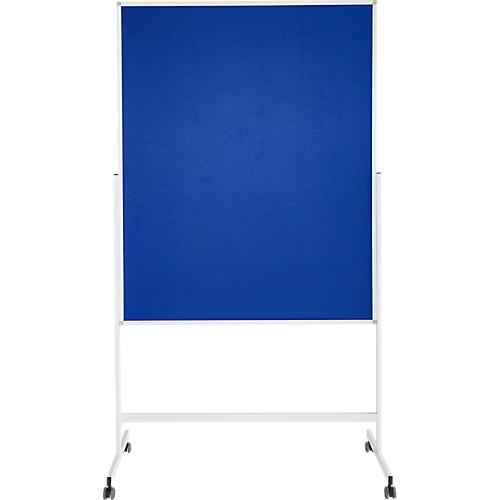 Schäfer Shop Select Moderationstafel SH MT 121, mobil, beidseitig verwendbar, B 1200 x H 1500 mm, Filz, Aluminium & Metall, blau-weiß