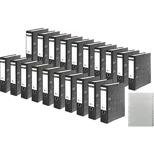 Schäfer Shop Select Ordner, DIN A4, Rückenbreite 80 mm, 20 Stück + GRATIS 1 PP-Ordner-Register A-Z,