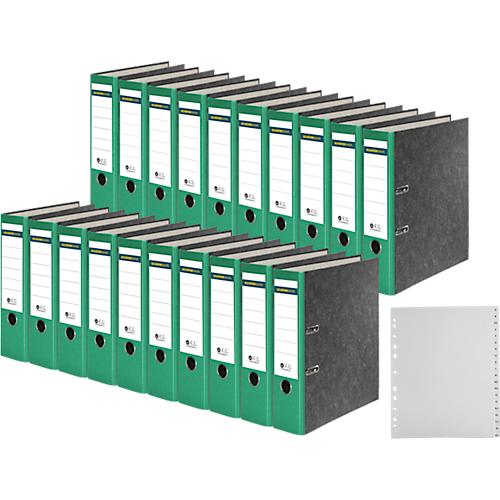 Schäfer Shop Select Ordner, DIN A4, Rückenbreite 80 mm, 20 Stück + GRATIS 1 PP-Ordner-Register A-Z,