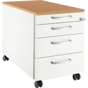 Schäfer Shop Select Rollcontainer 1233, 4 Schübe, Griff rund, weiß/Buche-Dekor Schäfer Shop Select Rollcontainer 1233, 4 Schübe, Griff rund, weiß/Buche-Dekor
