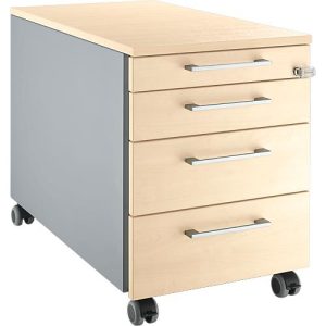 Schäfer Shop Select Rollcontainer 1233, mit Griff eckig, weißalu/weißalu/Ahorn-Dekor Schäfer Shop Select Rollcontainer 1233, mit Griff eckig, weißalu/weißalu/Ahorn-Dekor