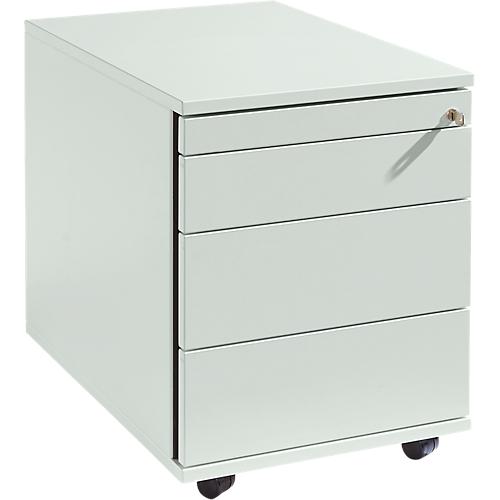 Schäfer Shop Select Rollcontainer 1233, Utensilienauszug + 3 Schubladen, abschließbar, Spanplatte, B 428 x T 600 x H 540 mm, lichtgrau