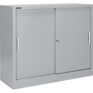 Schäfer Shop Select Schiebetürenschrank MS iCONOMY, Stahl, 3 Ordnerhöhen, B 1200 x T 400 x H 1215 mm, weißaluminium RAL 9006