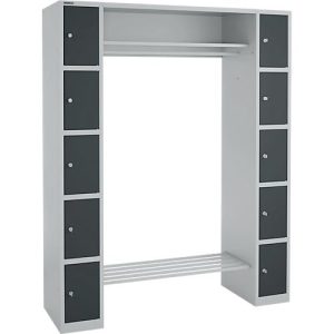 Schäfer Shop Select Schließfachgarderobe, mit Hutablage & Kleiderstange, B 1565 x T 500 x H 1950 mm, weißalu/anthrazitgrau Schäfer Shop Select Schließfachgarderobe, mit Hutablage & Kleiderstange, B 1565 x T 500 x H 1950 mm, weißalu/anthrazitgrau