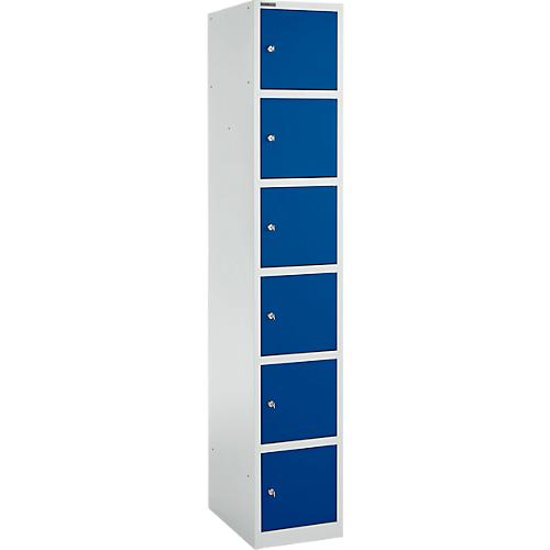 Schäfer Shop Select Schließfachsäule S4/6, mit Zylinderschloss, lichtgrau/enzianblau
