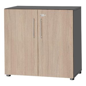 Schäfer Shop Select Schrank Start Off, 2 OH, abschließbar, B 800 x T 420 x H 788 mm, Holz, graphit/Eiche-Dekor Schäfer Shop Select Schrank Start Off, 2 OH, abschließbar, B 800 x T 420 x H 788 mm, Holz, graphit/Eiche-Dekor
