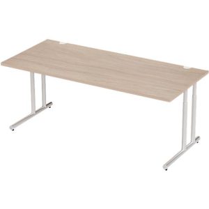 Schäfer Shop Select Schreibtisch COMBITEC, Rechteck, C-Fuß, B 2000 x T 800 x H 677-817 mm, Eiche/weißaluminium Schäfer Shop Select Schreibtisch COMBITEC, Rechteck, C-Fuß, B 2000 x T 800 x H 677-817 mm, Eiche/weißaluminium