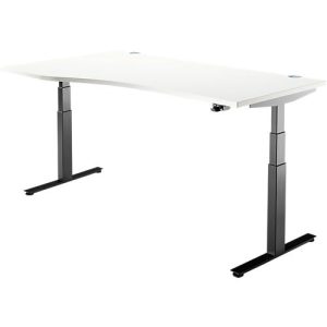 Schäfer Shop Select Schreibtisch DRIVE UP 2, elektrisch höhenverstellbar, Freiform, Ansatz links, T-Fuß, B 1800 mm, weiß/schwarz Schäfer Shop Select Schreibtisch DRIVE UP 2, elektrisch höhenverstellbar, Freiform, Ansatz links, T-Fuß, B 1800 mm, weiß/schwarz