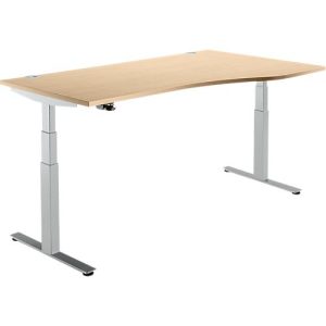 Schäfer Shop Select Schreibtisch DRIVE UP 2, elektrisch höhenverstellbar, Freiform, Ansatz rechts, T-Fuß, B 1800 mm, Ahorn/weißalu Schäfer Shop Select Schreibtisch DRIVE UP 2, elektrisch höhenverstellbar, Freiform, Ansatz rechts, T-Fuß, B 1800 mm, Ahorn/weißalu