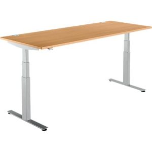 Schäfer Shop Select Schreibtisch DRIVE UP 2, elektrisch höhenverstellbar, Freiform, Ansatz rechts, T-Fuß, B 1800 mm, Buche/weißalu Schäfer Shop Select Schreibtisch DRIVE UP 2, elektrisch höhenverstellbar, Freiform, Ansatz rechts, T-Fuß, B 1800 mm, Buche/weißalu