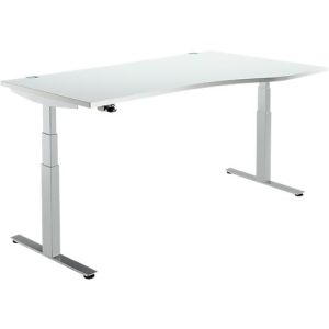 Schäfer Shop Select Schreibtisch DRIVE UP 2, elektrisch höhenverstellbar, Freiform, Ansatz rechts, T-Fuß, B 1800 mm, lichtgrau/weißalu Schäfer Shop Select Schreibtisch DRIVE UP 2, elektrisch höhenverstellbar, Freiform, Ansatz rechts, T-Fuß, B 1800 mm, lichtgrau/weißalu