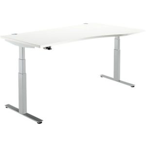 Schäfer Shop Select Schreibtisch DRIVE UP 2, elektrisch höhenverstellbar, Freiform, Ansatz rechts, T-Fuß, B 1800 mm, weiß/weißalu Schäfer Shop Select Schreibtisch DRIVE UP 2, elektrisch höhenverstellbar, Freiform, Ansatz rechts, T-Fuß, B 1800 mm, weiß/weißalu
