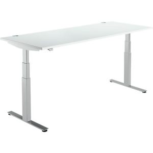 Schäfer Shop Select Schreibtisch DRIVE UP 2, elektrisch höhenverstellbar, Rechteck, T-Fuß, B 1800 x T 800 x H 630-1290 mm, lichtgrau/weißaluminium Schäfer Shop Select Schreibtisch DRIVE UP 2, elektrisch höhenverstellbar, Rechteck, T-Fuß, B 1800 x T 800 x H 630-1290 mm, lichtgrau/weißaluminium