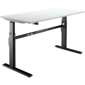 Schäfer Shop Select Schreibtisch, elektrisch höhenverstellbar, Rechteck, C-Fuß, B 1800 x T 800 x H 725-1185 mm, lichtgrau/schwarz Schäfer Shop Select Schreibtisch, elektrisch höhenverstellbar, Rechteck, C-Fuß, B 1800 x T 800 x H 725-1185 mm, lichtgrau/schwarz