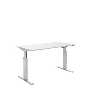 Schäfer Shop Select Schreibtisch, elektrisch höhenverstellbar, Rechteck, T-Fuß, B 1600 x T 800 x H 725-1195 mm, lichtgrau/alusilber Schäfer Shop Select Schreibtisch, elektrisch höhenverstellbar, Rechteck, T-Fuß, B 1600 x T 800 x H 725-1195 mm, lichtgrau/alusilber