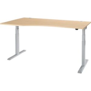 Schäfer Shop Select Schreibtisch ERGO-T 2.0, elektrisch höhenverstellbar, Freiform Ansatz links, T-Fuß, B 1800 x H 640-1300 mm, Ahorn/weißalu Schäfer Shop Select Schreibtisch ERGO-T 2.0, elektrisch höhenverstellbar, Freiform Ansatz links, T-Fuß, B 1800 x H 640-1300 mm, Ahorn/weißalu
