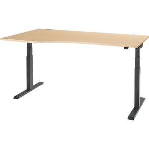 Schäfer Shop Select Schreibtisch ERGO-T 2.0, elektrisch höhenverstellbar, Freiform Ansatz links, T-Fuß, B 1800x H 640-1300 mm, Ahorn/anthrazit Schäfer Shop Select Schreibtisch ERGO-T 2.0, elektrisch höhenverstellbar, Freiform Ansatz links, T-Fuß, B 1800x H 640-1300 mm, Ahorn/anthrazit