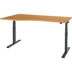 Schäfer Shop Select Schreibtisch ERGO-T 2.0, elektrisch höhenverstellbar, Freiform Ansatz links, T-Fuß, B 1800x H 640-1300 mm, Buche/anthrazit Schäfer Shop Select Schreibtisch ERGO-T 2.0, elektrisch höhenverstellbar, Freiform Ansatz links, T-Fuß, B 1800x H 640-1300 mm, Buche/anthrazit