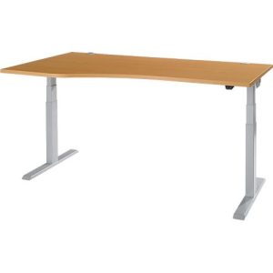 Schäfer Shop Select Schreibtisch ERGO-T 2.0, elektrisch höhenverstellbar, Freiform Ansatz links, T-Fuß, B 1800x H 640-1300 mm, Buche/weißalu Schäfer Shop Select Schreibtisch ERGO-T 2.0, elektrisch höhenverstellbar, Freiform Ansatz links, T-Fuß, B 1800x H 640-1300 mm, Buche/weißalu