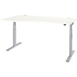 Schäfer Shop Select Schreibtisch ERGO-T 2.0, elektrisch höhenverstellbar, Freiform Ansatz links, T-Fuß, B 1800x H 640-1300 mm, weiß/weißalu Schäfer Shop Select Schreibtisch ERGO-T 2.0, elektrisch höhenverstellbar, Freiform Ansatz links, T-Fuß, B 1800x H 640-1300 mm, weiß/weißalu