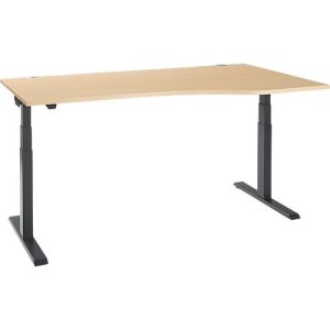 Schäfer Shop Select Schreibtisch ERGO-T 2.0, elektrisch höhenverstellbar, Freiform Ansatz rechts, T-Fuß, B 1800x H 640-1300 mm, Ahorn/anthrazit Schäfer Shop Select Schreibtisch ERGO-T 2.0, elektrisch höhenverstellbar, Freiform Ansatz rechts, T-Fuß, B 1800x H 640-1300 mm, Ahorn/anthrazit