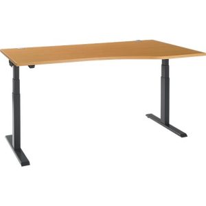 Schäfer Shop Select Schreibtisch ERGO-T 2.0, elektrisch höhenverstellbar, Freiform Ansatz rechts, T-Fuß, B 1800x H 640-1300 mm, Buche/anthrazit Schäfer Shop Select Schreibtisch ERGO-T 2.0, elektrisch höhenverstellbar, Freiform Ansatz rechts, T-Fuß, B 1800x H 640-1300 mm, Buche/anthrazit