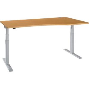 Schäfer Shop Select Schreibtisch ERGO-T 2.0, elektrisch höhenverstellbar, Freiform Ansatz rechts, T-Fuß, B 1800x H 640-1300 mm, Buche/weißalu Schäfer Shop Select Schreibtisch ERGO-T 2.0, elektrisch höhenverstellbar, Freiform Ansatz rechts, T-Fuß, B 1800x H 640-1300 mm, Buche/weißalu