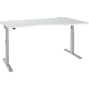 Schäfer Shop Select Schreibtisch ERGO-T 2.0, elektrisch höhenverstellbar, Freiform Ansatz rechts, T-Fuß, B 1800x H 640-1300 mm, lichtgrau/weißalu Schäfer Shop Select Schreibtisch ERGO-T 2.0, elektrisch höhenverstellbar, Freiform Ansatz rechts, T-Fuß, B 1800x H 640-1300 mm, lichtgrau/weißalu