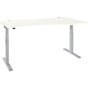 Schäfer Shop Select Schreibtisch ERGO-T 2.0, elektrisch höhenverstellbar, Freiform Ansatz rechts, T-Fuß, B 1800x H 640-1300 mm, weiß/weißalu Schäfer Shop Select Schreibtisch ERGO-T 2.0, elektrisch höhenverstellbar, Freiform Ansatz rechts, T-Fuß, B 1800x H 640-1300 mm, weiß/weißalu