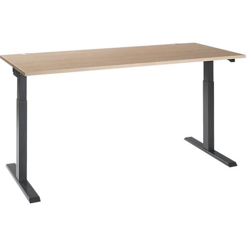 Schäfer Shop Select Schreibtisch ERGO-T 2.0, elektrisch höhenverstellbar, Rechteck, T-Fuß, B 1800 x T 800 x H 715-1205 mm, Eiche/anthrazit