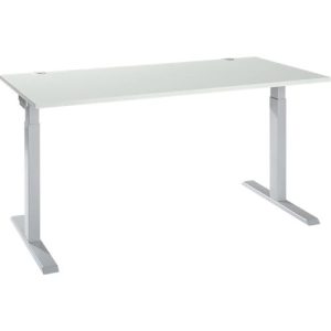 Schäfer Shop Select Schreibtisch ERGO-T 2.0, Rechteck, T-Fuß, B 1600 x T 800 x H 675-895 mm, lichtgrau/weißalu Schäfer Shop Select Schreibtisch ERGO-T 2.0, Rechteck, T-Fuß, B 1600 x T 800 x H 675-895 mm, lichtgrau/weißalu
