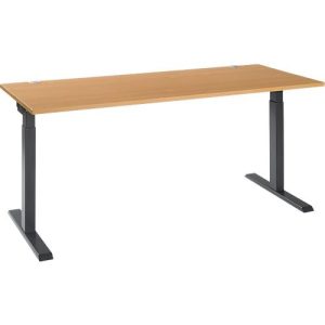 Schäfer Shop Select Schreibtisch ERGO-T 2.0, Rechteck, T-Fuß, B 1800 x T 800 x H 675-895 mm, Buche/anthrazit Schäfer Shop Select Schreibtisch ERGO-T 2.0, Rechteck, T-Fuß, B 1800 x T 800 x H 675-895 mm, Buche/anthrazit