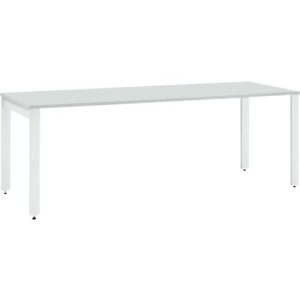 Schäfer Shop Select Schreibtisch LOGIN, 4-Fuß, B 1800 x T 800 x H 740 mm, lichtgrau/verkehrsweiß Schäfer Shop Select Schreibtisch LOGIN, 4-Fuß, B 1800 x T 800 x H 740 mm, lichtgrau/verkehrsweiß