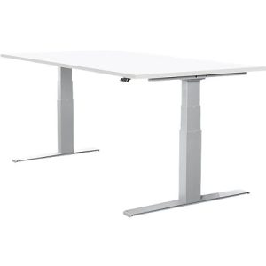 Schäfer Shop Select Schreibtisch LOGIN, elektrisch höhenverstellbar, Rechteck, T-Fuß, B 1600 x T 800 x H 645-1290 mm, weiß/weißaluminium Schäfer Shop Select Schreibtisch LOGIN, elektrisch höhenverstellbar, Rechteck, T-Fuß, B 1600 x T 800 x H 645-1290 mm, weiß/weißaluminium