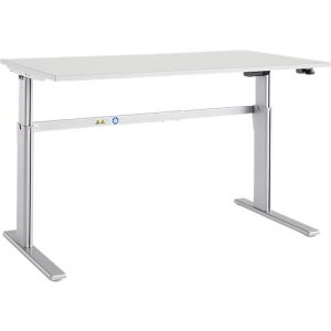 Schäfer Shop Select Schreibtisch Moxxo IQ, elektrisch höhenverstellbar, Rechteck, C-Fuß, B 1600 x T 800 x H 725-1185 mm, lichtgrau/weißaluminium Schäfer Shop Select Schreibtisch Moxxo IQ, elektrisch höhenverstellbar, Rechteck, C-Fuß, B 1600 x T 800 x H 725-1185 mm, lichtgrau/weißaluminium
