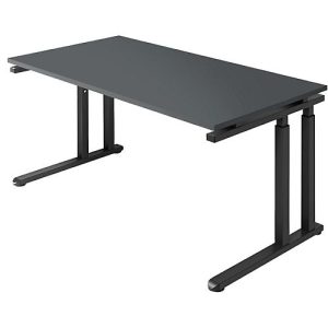 Schäfer Shop Select Schreibtisch SET UP, C-Fußgestell, 1600×800, graphit/graphit