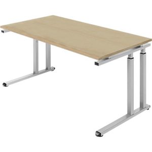 Schäfer Shop Select Schreibtisch SET UP, C-Fußgestell, 1600×800, Wildeiche/weißalu