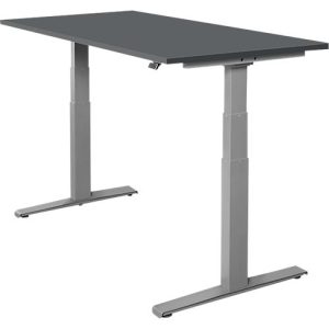Schäfer Shop Select Schreibtisch SET UP, elektrisch höhenverstellbar, Rechteck, T-Fuß, B 1600 x T 800 x H 645-1290 mm, graphit/weißaluminium Schäfer Shop Select Schreibtisch SET UP, elektrisch höhenverstellbar, Rechteck, T-Fuß, B 1600 x T 800 x H 645-1290 mm, graphit/weißaluminium