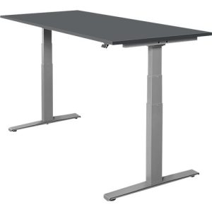 Schäfer Shop Select Schreibtisch SET UP, elektrisch höhenverstellbar, Rechteck, T-Fuß, B 1800 x T 800 x H 645-1290 mm, graphit/weißaluminium Schäfer Shop Select Schreibtisch SET UP, elektrisch höhenverstellbar, Rechteck, T-Fuß, B 1800 x T 800 x H 645-1290 mm, graphit/weißaluminium
