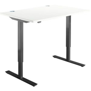 Schäfer Shop Select Schreibtisch Start Off, elektrisch höhenverstellbar, Rechteck, T-Fuß, B 1200 x T 800 x H 755-1255 mm, weiß/schwarz Schäfer Shop Select Schreibtisch Start Off, elektrisch höhenverstellbar, Rechteck, T-Fuß, B 1200 x T 800 x H 755-1255 mm, weiß/schwarz