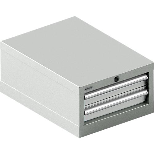 Schäfer Shop Select Schubladenschrank 18-27, 2 Schübe (H 75/75mm), bis 200 kg, B 411 x T 572 x H 250 mm, lichtgrau/lichtgrau