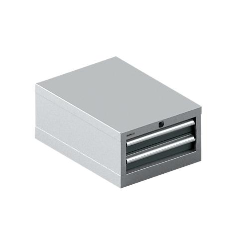 Schäfer Shop Select Schubladenschrank 18-27, 2 Schübe (H 75/75mm), bis 75 kg, B 411 x T 572 x H 250 mm, anthrazitgrau/weißaluminium
