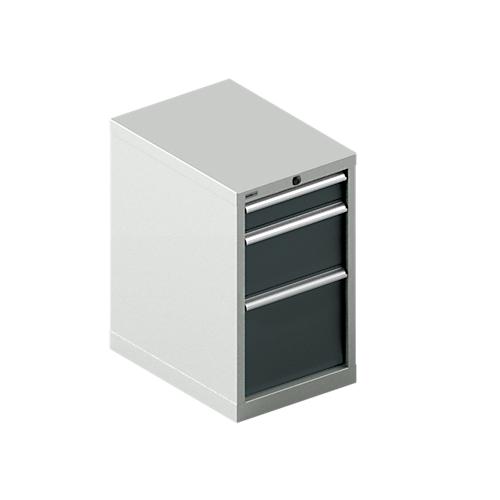 Schäfer Shop Select Schubladenschrank 18-27, 3 Schübe (H 100/200/300mm), bis 75 kg, B 411 x T 572 x H 700 mm, anthrazitgrau/lichtgrau