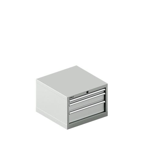 Schäfer Shop Select Schubladenschrank 27-27, 3 Schubl., bis 200 kg, B 564 x T 572 x H 400 mm, lichtgrau/lichtgrau
