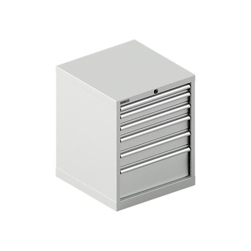 Schäfer Shop Select Schubladenschrank 27-27, 6 Schübe, bis 75 kg, B 564 x T 572 x H 700 mm, lichtgrau/lichtgrau