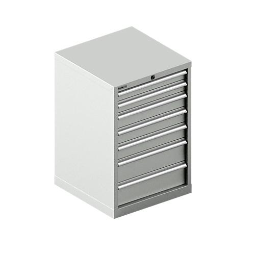 Schäfer Shop Select Schubladenschrank 27-27, 7 Schubl., bis 200 kg, B 564 x T 572 x H 850 mm, lichtgrau/lichtgrau