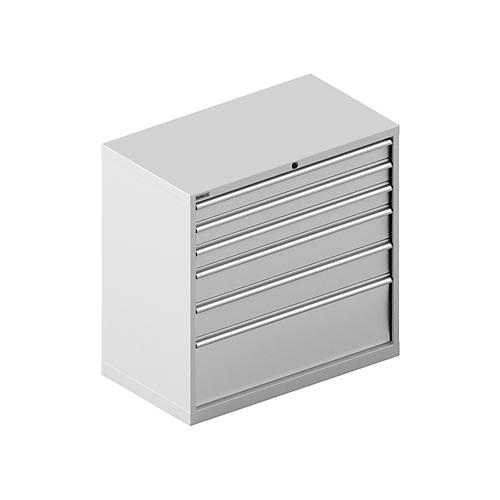 Schäfer Shop Select Schubladenschrank 54-27, 6 Schübe, bis 75 kg, B 1023 x T 572 x H 1000 mm, lichtgrau