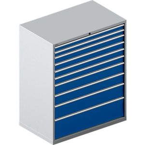 Schäfer Shop Select Schubladenschrank 64-36, 10 Schübe, bis 200 kg, B 1193 x T 725 x H 1450 mm, weißalu/enzianblau Schäfer Shop Select Schubladenschrank 64-36, 10 Schübe, bis 200 kg, B 1193 x T 725 x H 1450 mm, weißalu/enzianblau